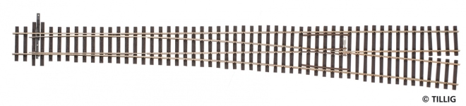 TILLIG 85346 - H0 Weiche rechts, Herzstückwinkel 6,3°, Länge 388mm